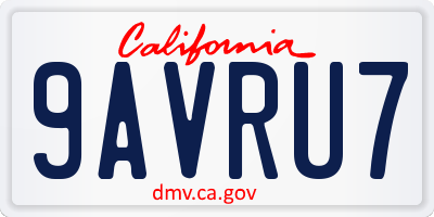 CA license plate 9AVRU7