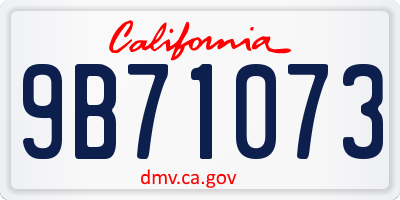 CA license plate 9B71073