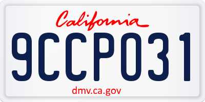 CA license plate 9CCPO31