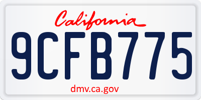CA license plate 9CFB775
