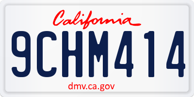 CA license plate 9CHM414