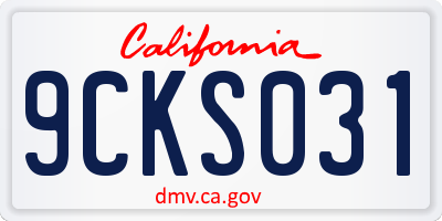 CA license plate 9CKS031