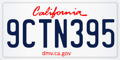 CA license plate 9CTN395