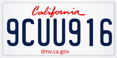 CA license plate 9CUU916