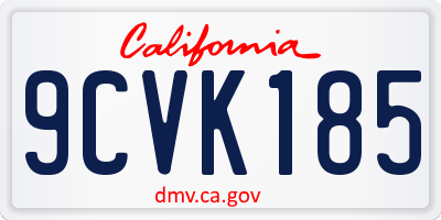 CA license plate 9CVK185