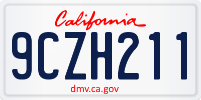 CA license plate 9CZH211