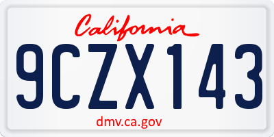CA license plate 9CZX143