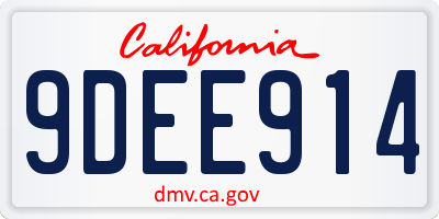 CA license plate 9DEE914