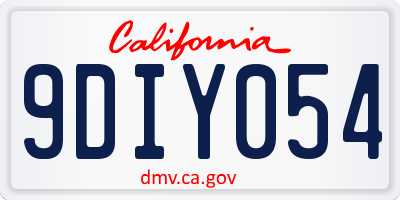 CA license plate 9DIY054