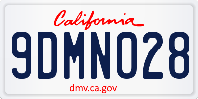 CA license plate 9DMN028