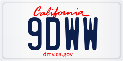 CA license plate 9DWW