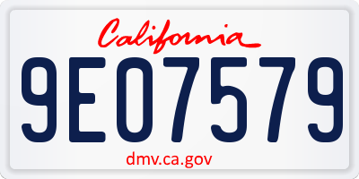 CA license plate 9E07579