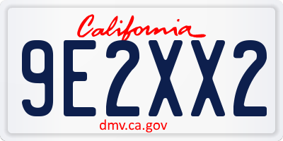 CA license plate 9E2XX2