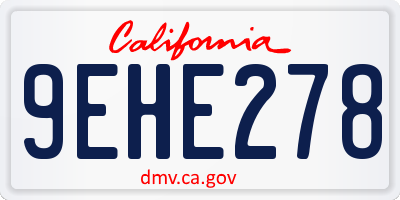 CA license plate 9EHE278
