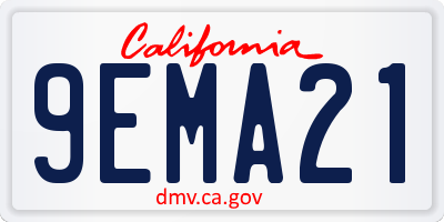 CA license plate 9EMA21