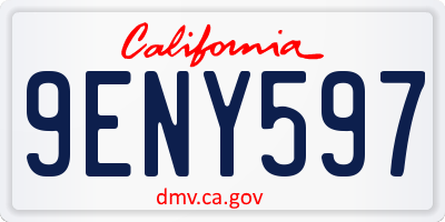 CA license plate 9ENY597