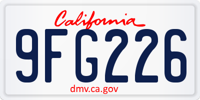 CA license plate 9FG226