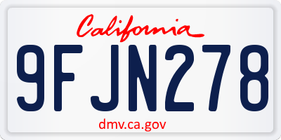 CA license plate 9FJN278