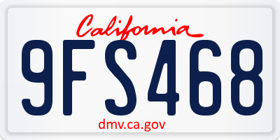 CA license plate 9FS468