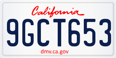 CA license plate 9GCT653