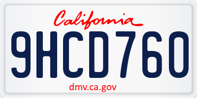 CA license plate 9HCD760