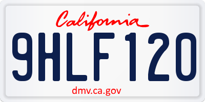 CA license plate 9HLF120