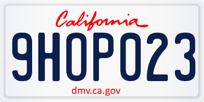 CA license plate 9HOP023