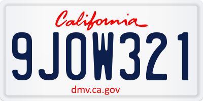 CA license plate 9J0W321