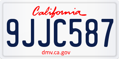 CA license plate 9JJC587