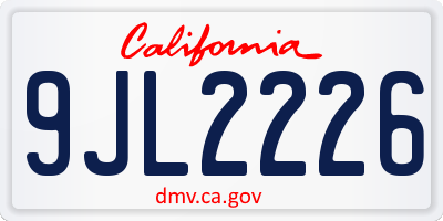 CA license plate 9JL2226