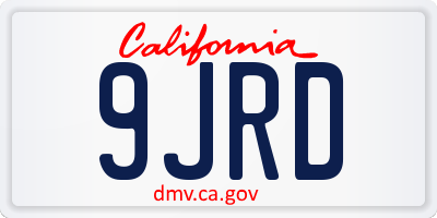 CA license plate 9JRD