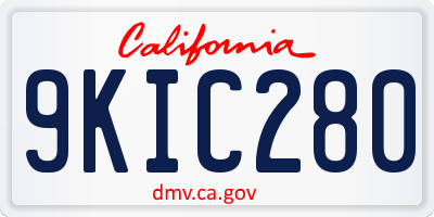 CA license plate 9KIC280