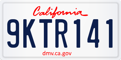 CA license plate 9KTR141