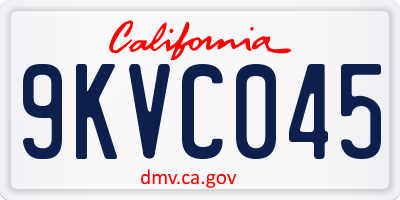 CA license plate 9KVC045