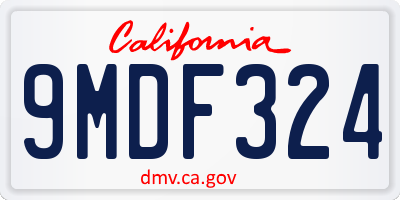 CA license plate 9MDF324