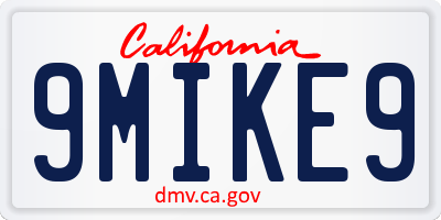 CA license plate 9MIKE9