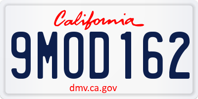 CA license plate 9MOD162