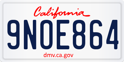 CA license plate 9NOE864