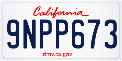 CA license plate 9NPP673