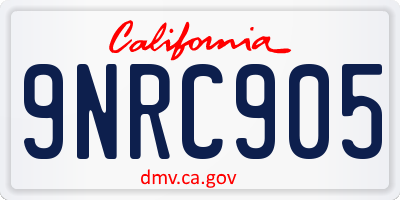 CA license plate 9NRC905
