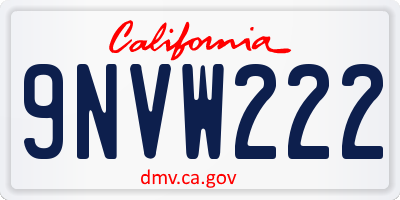 CA license plate 9NVW222