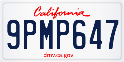 CA license plate 9PMP647