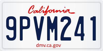 CA license plate 9PVM241