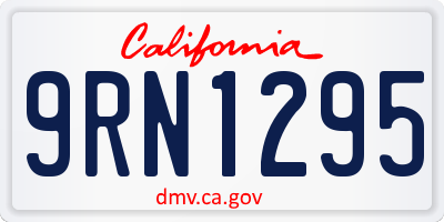 CA license plate 9RN1295