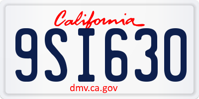 CA license plate 9SI630