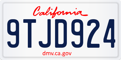CA license plate 9TJD924