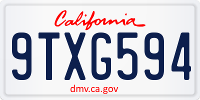 CA license plate 9TXG594