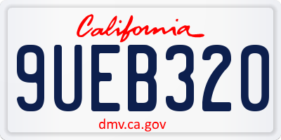 CA license plate 9UEB320
