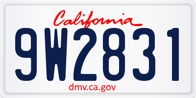 CA license plate 9W2831