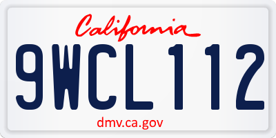 CA license plate 9WCL112
